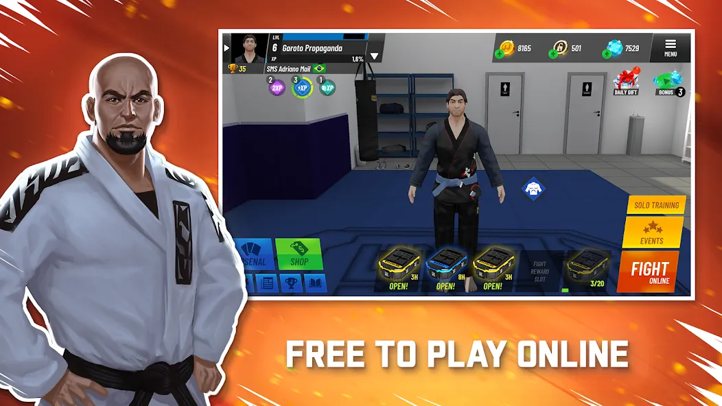 Скачать BeJJ: Jiu-Jitsu Game Mod APK — Разблокированы все бойцы и режимы — скриншот 2 Скачать BeJJ: Jiu-Jitsu Game Mod APK — Разблокированы все бойцы и режимы — скриншот 2