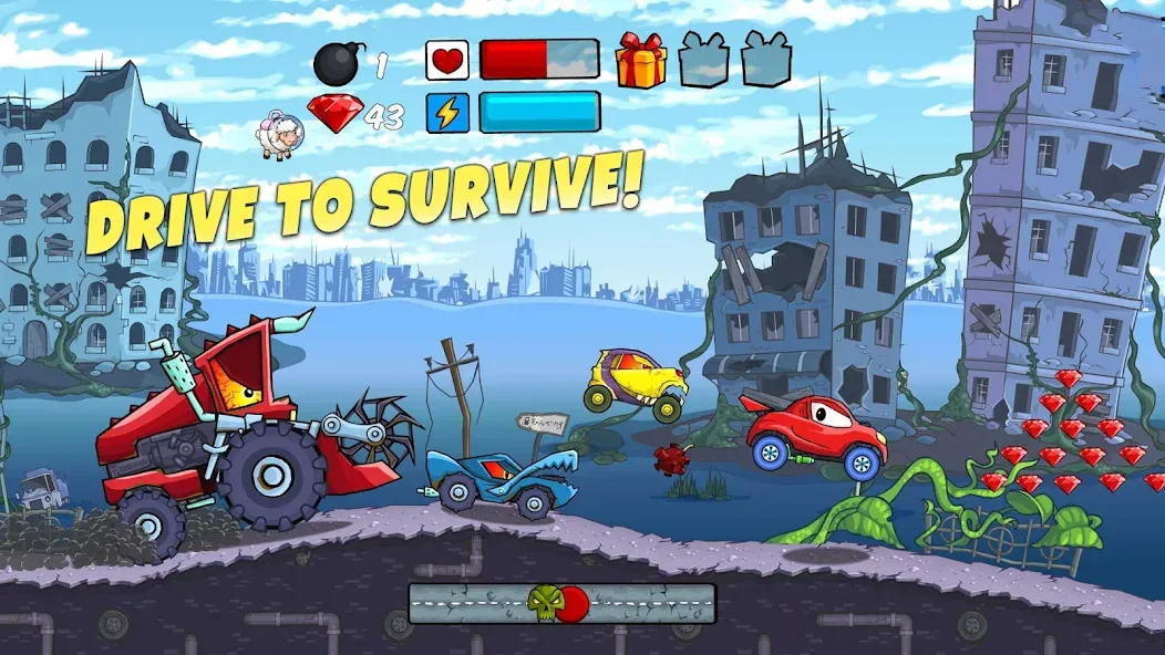 Скачать Car Eats Car - Apocalypse Race — Безлимитные деньги и топливо — скриншот 1