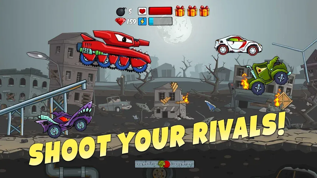 Скачать Car Eats Car - Apocalypse Race — Безлимитные деньги и топливо — скриншот 4