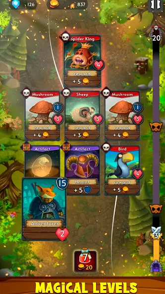 Card Dungeons: Rouge RPG MOD APK: Карточные приключения без ограничений — скриншот 3
