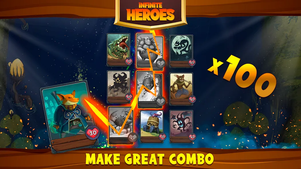 Card Dungeons: Rouge RPG MOD APK: Карточные приключения без ограничений — скриншот 4