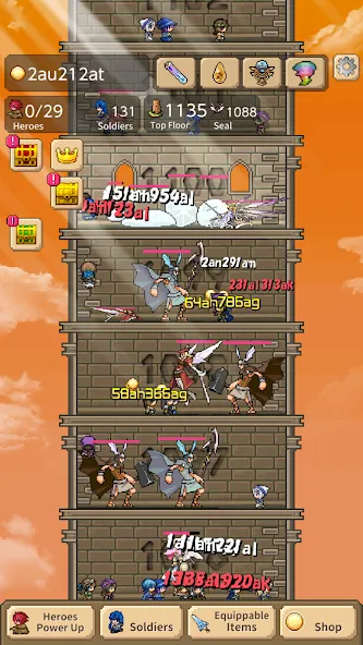Скачать Tower of Hero на Андроид с модом — Безлимитные ресурсы и усиленные герои — скриншот 3 Скачать Tower of Hero на Андроид с модом — Безлимитные ресурсы и усиленные герои — скриншот 3