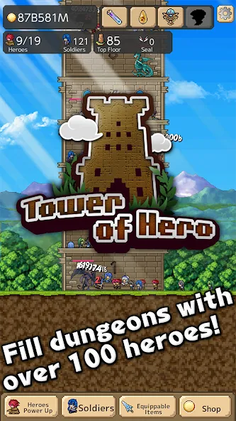 Скачать Tower of Hero на Андроид с модом — Безлимитные ресурсы и усиленные герои — скриншот 4 Скачать Tower of Hero на Андроид с модом — Безлимитные ресурсы и усиленные герои — скриншот 4