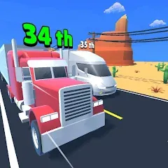 Idle Truck Racing : Cybertruck — взломанная версия, Безлимитные деньги и топливо