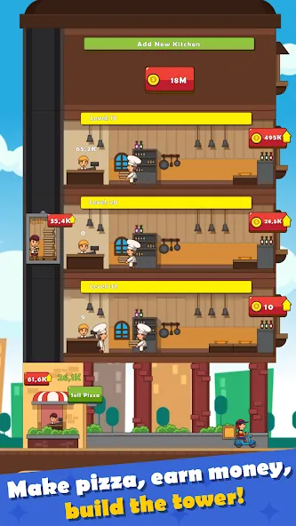 Pizza Tower: Idle Tycoon — Безлимитные деньги и всё открыто, скачать мод APK — скриншот 2 Pizza Tower: Idle Tycoon — Безлимитные деньги и всё открыто, скачать мод APK — скриншот 2