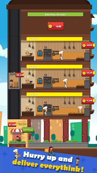 Pizza Tower: Idle Tycoon — Безлимитные деньги и всё открыто, скачать мод APK — скриншот 3 Pizza Tower: Idle Tycoon — Безлимитные деньги и всё открыто, скачать мод APK — скриншот 3