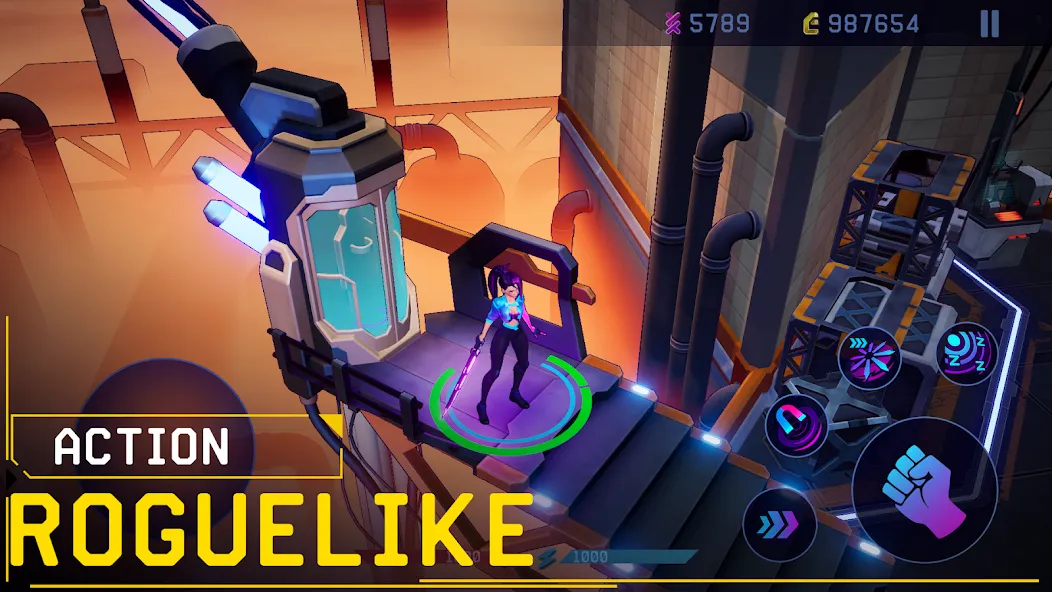 Rush Angel - Cyberpunk RPG MOD APK: Неограниченные ресурсы и усиленные навыки — скриншот 1 Rush Angel - Cyberpunk RPG MOD APK: Неограниченные ресурсы и усиленные навыки — скриншот 1