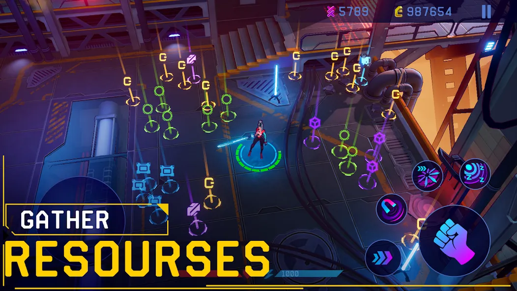 Rush Angel - Cyberpunk RPG MOD APK: Неограниченные ресурсы и усиленные навыки — скриншот 4 Rush Angel - Cyberpunk RPG MOD APK: Неограниченные ресурсы и усиленные навыки — скриншот 4
