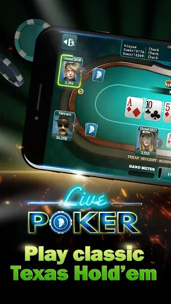 Live Poker Tables–Texas holdem MOD APK скачать на Андроид — Безлимитные фишки и все столы — скриншот 1 Live Poker Tables–Texas holdem MOD APK скачать на Андроид — Безлимитные фишки и все столы — скриншот 1