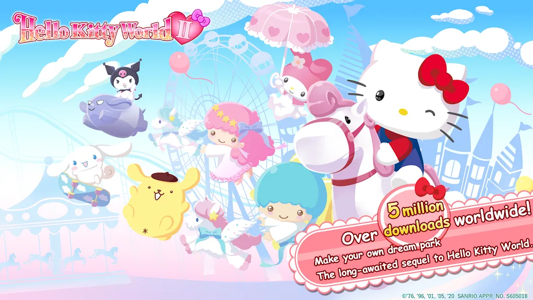 HelloKittyWorld2 Sanrio Kawaii — Безлимитные монеты и открытые предметы, скачать мод APK — скриншот 1