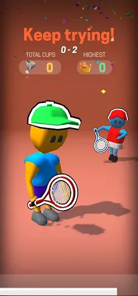 Deuce Hit! (Tennis] MOD APK: Безлимитные теннисные мячи и энергия — скриншот 2