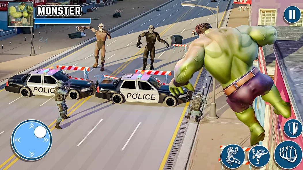 Black Monster Hero City Battle — Безлимитное здоровье и мощные атаки, скачать мод APK — скриншот 1