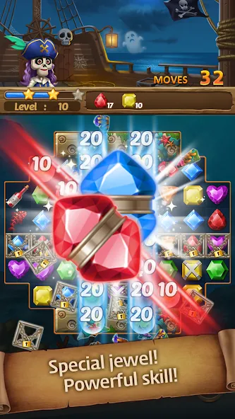 Jewels Ghost Ship: jewel games на телефон — скачать мод: Безлимитные жизни и бустеры — скриншот 1 Jewels Ghost Ship: jewel games на телефон — скачать мод: Безлимитные жизни и бустеры — скриншот 1