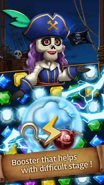 Jewels Ghost Ship: jewel games на телефон — скачать мод: Безлимитные жизни и бустеры — скриншот 4 Jewels Ghost Ship: jewel games на телефон — скачать мод: Безлимитные жизни и бустеры — скриншот 4