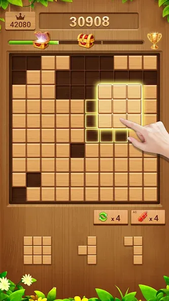 Wood Block Puzzle Addictive взломанный APK — Безлимитные подсказки и бустеры — скриншот 2 Wood Block Puzzle Addictive взломанный APK — Безлимитные подсказки и бустеры — скриншот 2