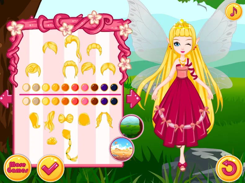 Fairy Dress Up - Girls Games взломанный APK — Все наряды и аксессуары открыты — скриншот 1