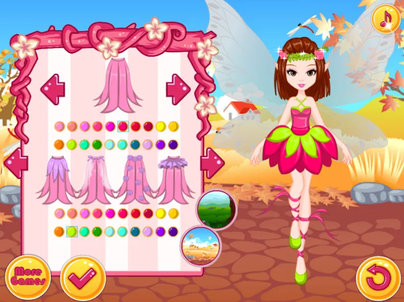 Fairy Dress Up - Girls Games взломанный APK — Все наряды и аксессуары открыты — скриншот 4