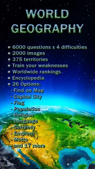 World Geography - Quiz Game MOD APK: Все страны и столицы открыты — скриншот 1 World Geography - Quiz Game MOD APK: Все страны и столицы открыты — скриншот 1