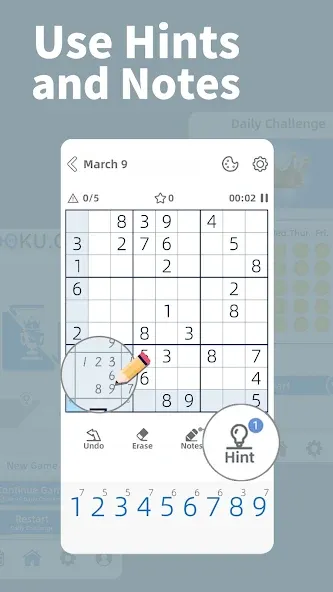 Скачать AGED Sudoku — Открыты все уровни и подсказки — скриншот 2