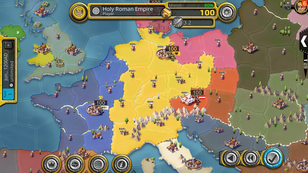 Age of Conquest IV MOD APK: Безлимитные ресурсы и открытые территории — скриншот 1