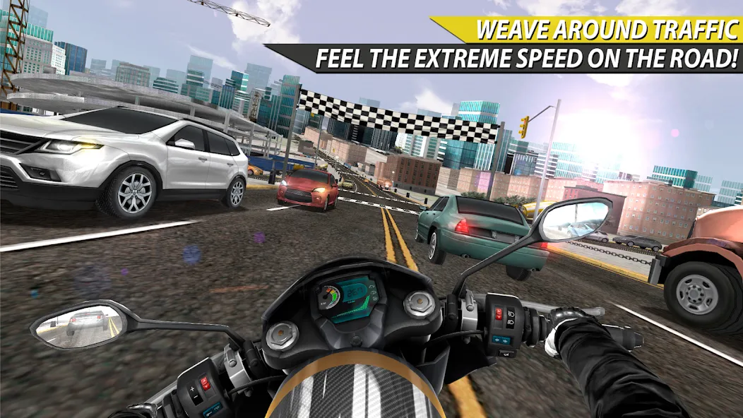 Скачать Moto Rider In Traffic — Безлимитные деньги и бензин — скриншот 2