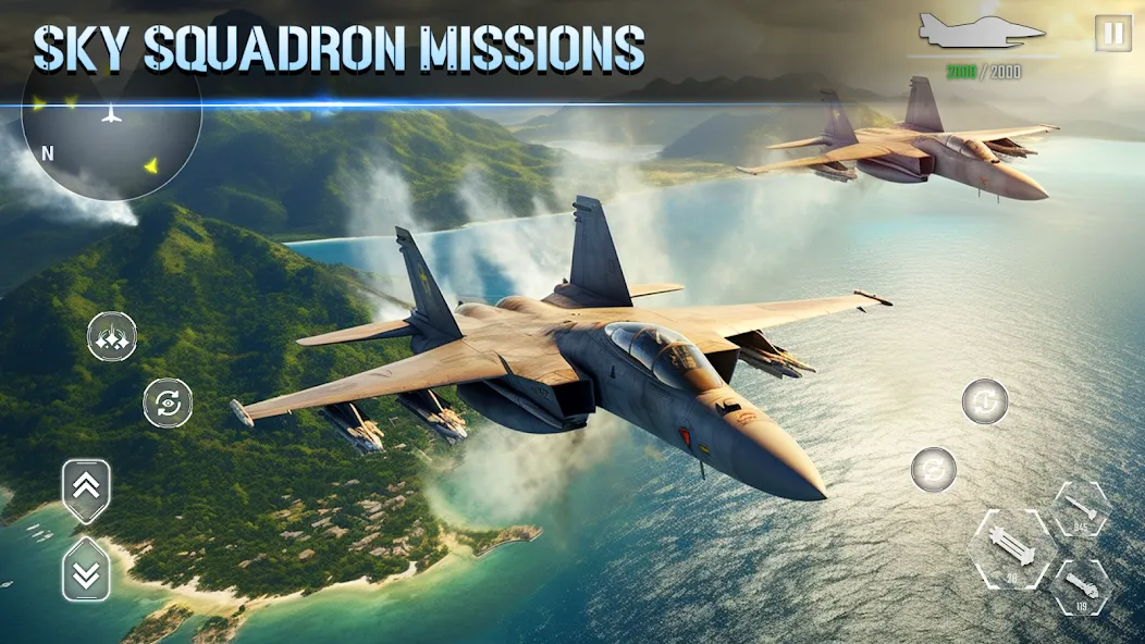 Aircraft Strike: Jet Fighter на телефон — скачать мод: Безлимитные деньги и оружие — скриншот 3