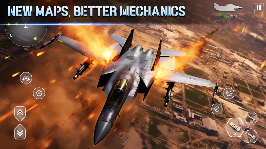 Aircraft Strike: Jet Fighter на телефон — скачать мод: Безлимитные деньги и оружие — скриншот 4