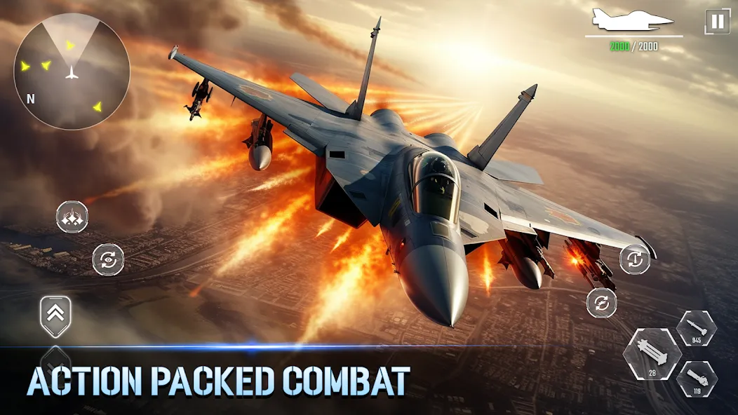 Aircraft Strike: Jet Fighter на телефон — скачать мод: Безлимитные деньги и оружие — скриншот 5