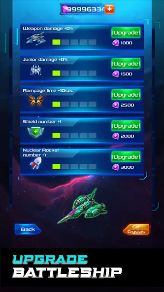 Galaxy Attack: Space Shooter взломанный APK — Безлимитные деньги и усиленное оружие — скриншот 5 Galaxy Attack: Space Shooter взломанный APK — Безлимитные деньги и усиленное оружие — скриншот 5
