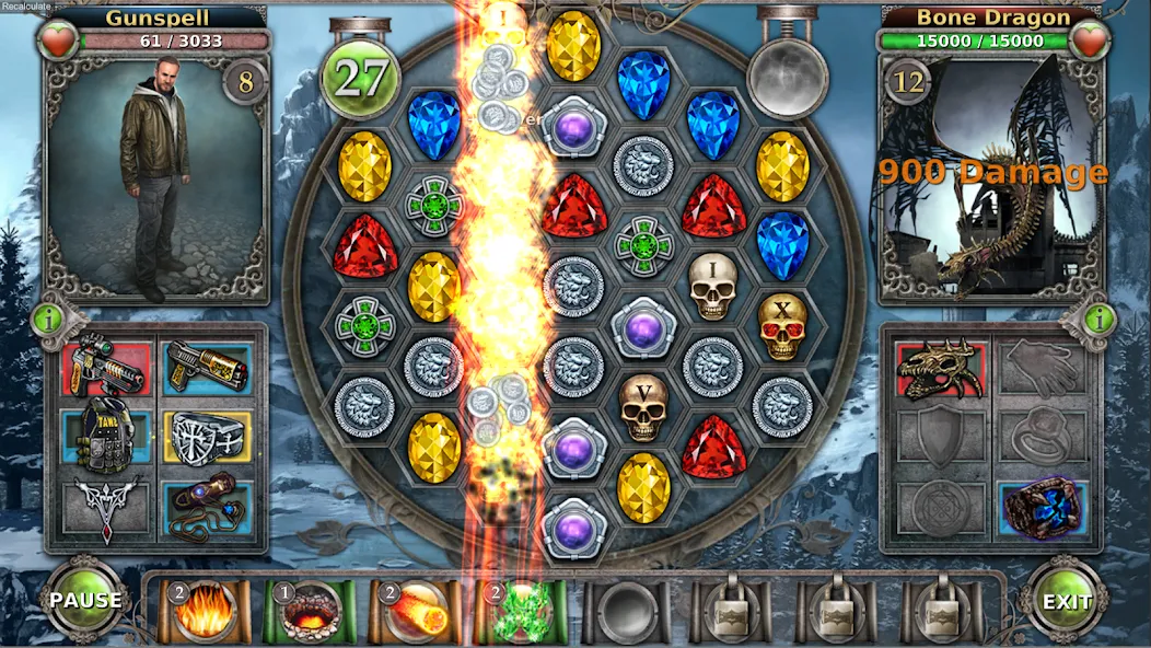 Скачать Gunspell - Match 3 Puzzle RPG на Андроид с модом — Безлимитные ресурсы и усиленная магия — скриншот 1 Скачать Gunspell - Match 3 Puzzle RPG на Андроид с модом — Безлимитные ресурсы и усиленная магия — скриншот 1