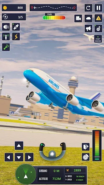 Скачать Airplane Game Flight Simulator на Андроид с модом — Бесконечное топливо и все самолёты — скриншот 1