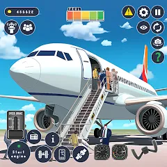 Скачать Airplane Game Flight Simulator на Андроид с модом — Бесконечное топливо и все самолёты