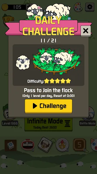 Скачать Sheep N Sheep: Daily Challenge — Безлимитные подсказки и жизни — скриншот 2