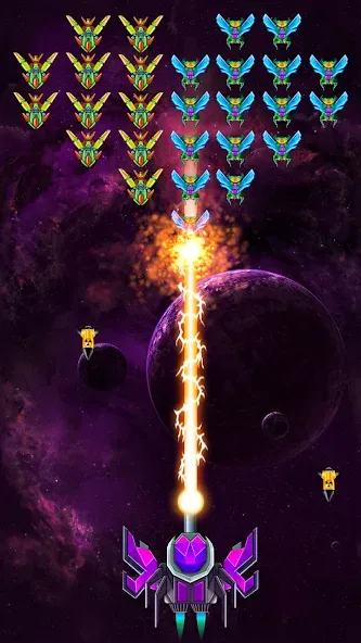 Galaxy Attack: Shooting Game — последняя версия с модом (Безлимитные деньги и улучшенное оружие) — скриншот 3 Galaxy Attack: Shooting Game — последняя версия с модом (Безлимитные деньги и улучшенное оружие) — скриншот 3