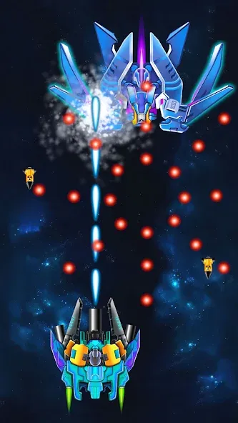 Galaxy Attack: Shooting Game — последняя версия с модом (Безлимитные деньги и улучшенное оружие) — скриншот 5 Galaxy Attack: Shooting Game — последняя версия с модом (Безлимитные деньги и улучшенное оружие) — скриншот 5