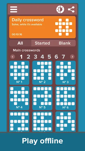 Скачать Crossword: Grand collection мод — Безлимитные подсказки и открыты все уровни — скриншот 3 Скачать Crossword: Grand collection мод — Безлимитные подсказки и открыты все уровни — скриншот 3