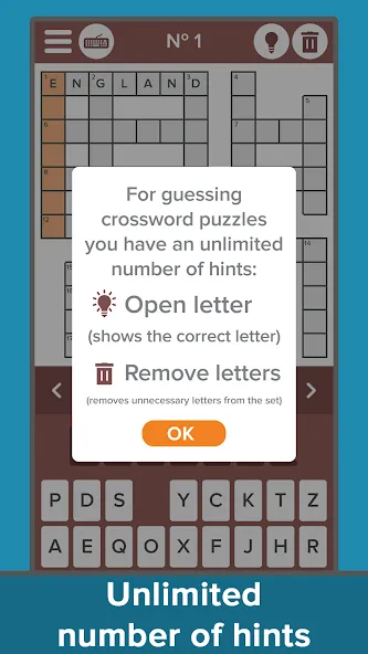 Скачать Crossword: Grand collection мод — Безлимитные подсказки и открыты все уровни — скриншот 5 Скачать Crossword: Grand collection мод — Безлимитные подсказки и открыты все уровни — скриншот 5