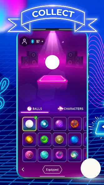 Tiles Hop: EDM Rush взломанный APK — Безлимитные жизни и все песни открыты — скриншот 2
