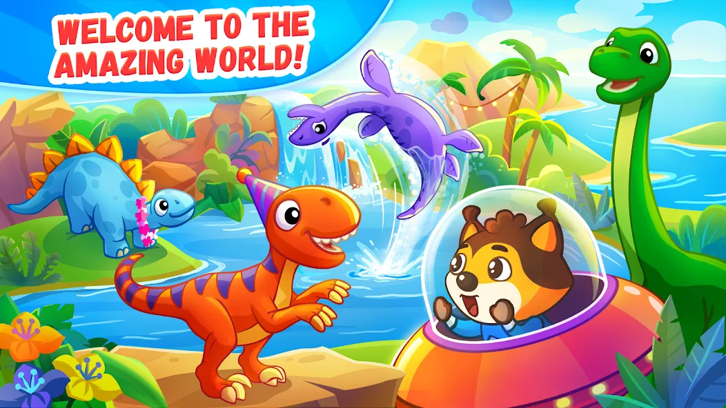 Dinosaur games for kids age 2 мод на Андроид: Все динозавры и уровни открыты — скриншот 1 Dinosaur games for kids age 2 мод на Андроид: Все динозавры и уровни открыты — скриншот 1