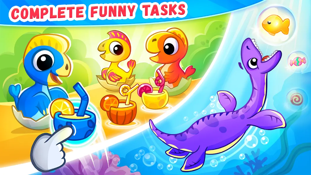 Dinosaur games for kids age 2 мод на Андроид: Все динозавры и уровни открыты — скриншот 3 Dinosaur games for kids age 2 мод на Андроид: Все динозавры и уровни открыты — скриншот 3