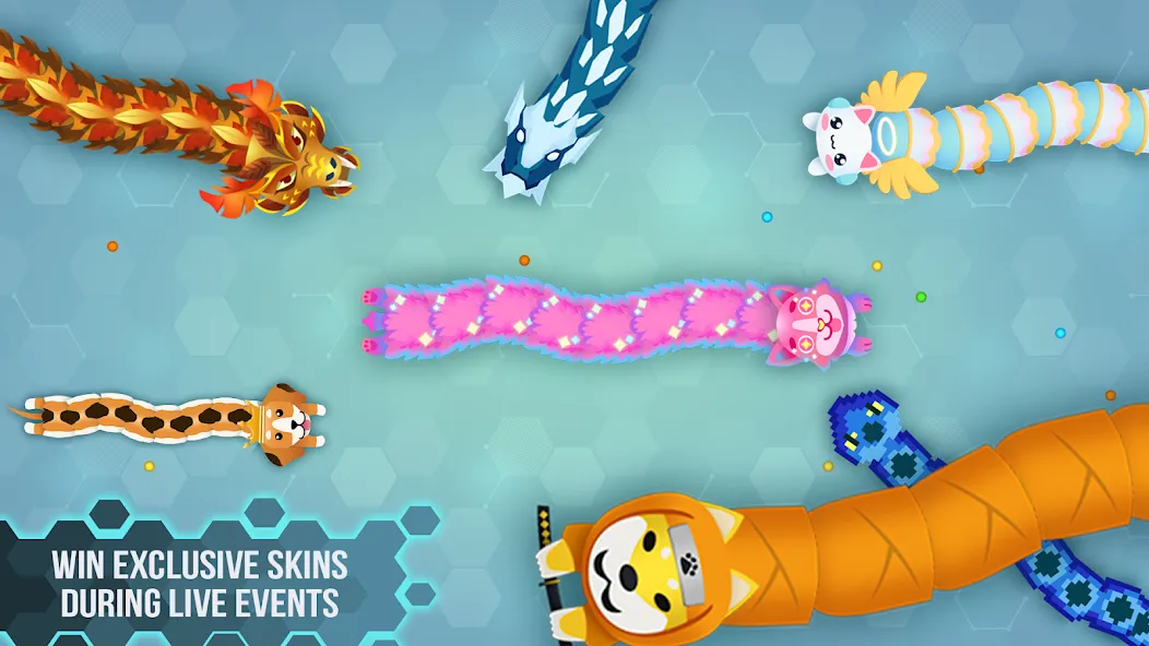 Snake.io - Fun Snake .io Games на телефон — скачать мод: Без рекламы и много скинов — скриншот 3 Snake.io - Fun Snake .io Games на телефон — скачать мод: Без рекламы и много скинов — скриншот 3