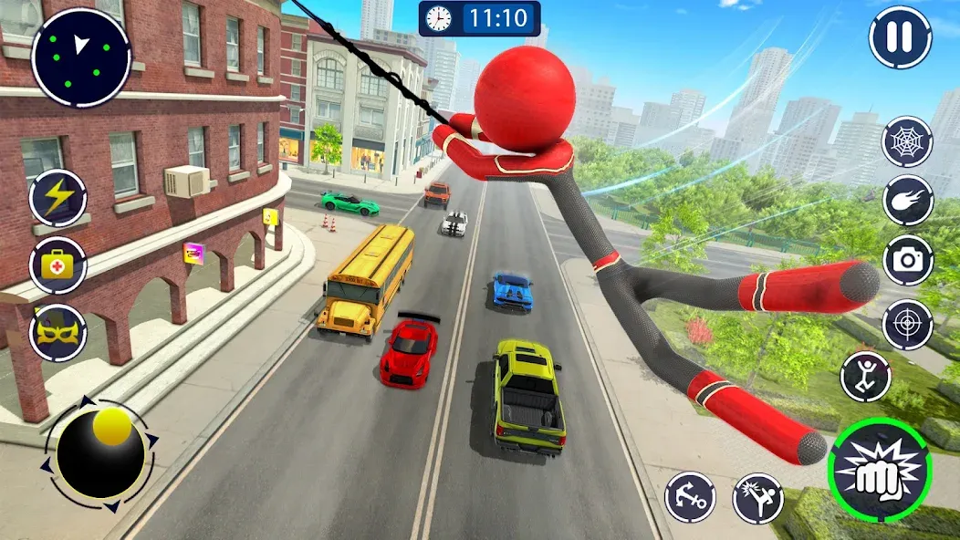 Spider Stickman Rope Hero Game мод на Андроид: Безлимитные деньги и суперспособности — скриншот 5 Spider Stickman Rope Hero Game мод на Андроид: Безлимитные деньги и суперспособности — скриншот 5