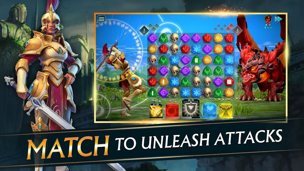 Puzzle Quest 3 - Match 3 RPG — скачать мод: Безлимитные ресурсы и урон — скриншот 1 Puzzle Quest 3 - Match 3 RPG — скачать мод: Безлимитные ресурсы и урон — скриншот 1