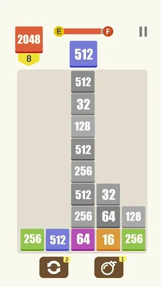 Target 2048 взлом на Андроид — Без рекламы и бесконечные ходы — скриншот 2