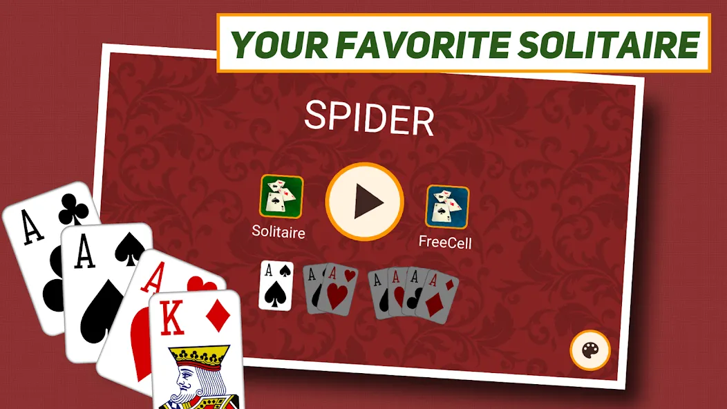 Spider Solitaire: Classic мод на Андроид: Без рекламы и подсказки доступны — скриншот 1