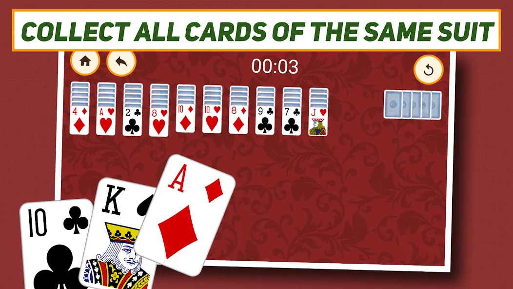 Spider Solitaire: Classic мод на Андроид: Без рекламы и подсказки доступны — скриншот 3
