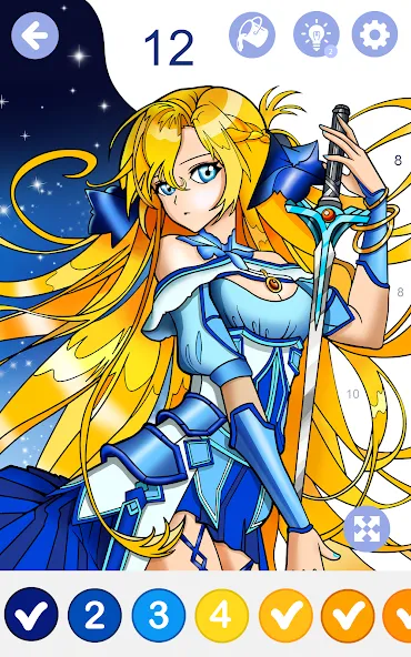 Anime Manga Color by Numbers — последняя версия с модом (Все раскраски и подсказки открыты) — скриншот 2 Anime Manga Color by Numbers — последняя версия с модом (Все раскраски и подсказки открыты) — скриншот 2