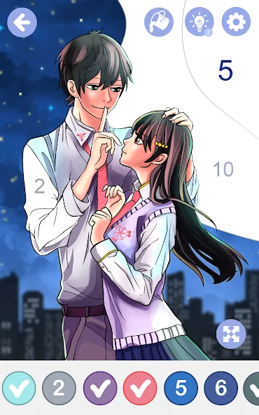 Anime Manga Color by Numbers — последняя версия с модом (Все раскраски и подсказки открыты) — скриншот 5 Anime Manga Color by Numbers — последняя версия с модом (Все раскраски и подсказки открыты) — скриншот 5