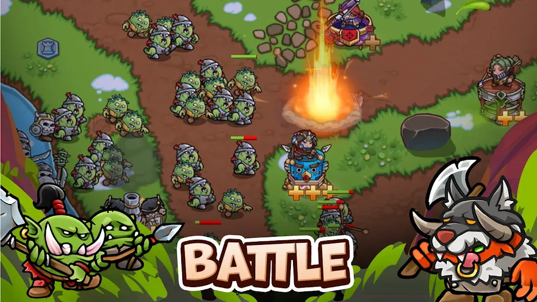 Crazy Defense Heroes - TD Game мод на Андроид: Безлимитные монеты и открытые герои — скриншот 2