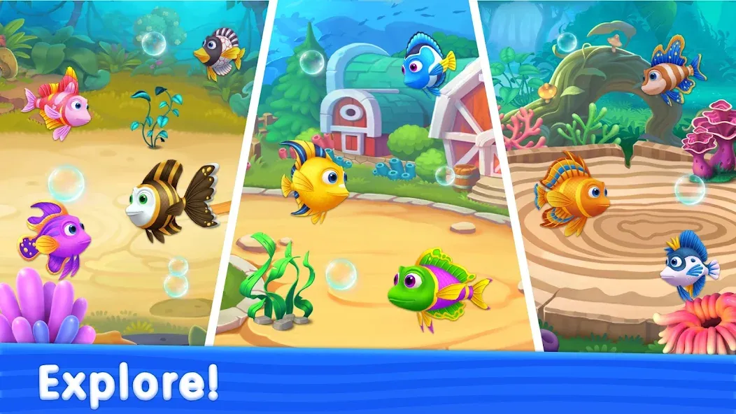 Solitaire TriPeaks: Aquarium на телефон — скачать мод: Без рекламы и много денег — скриншот 3